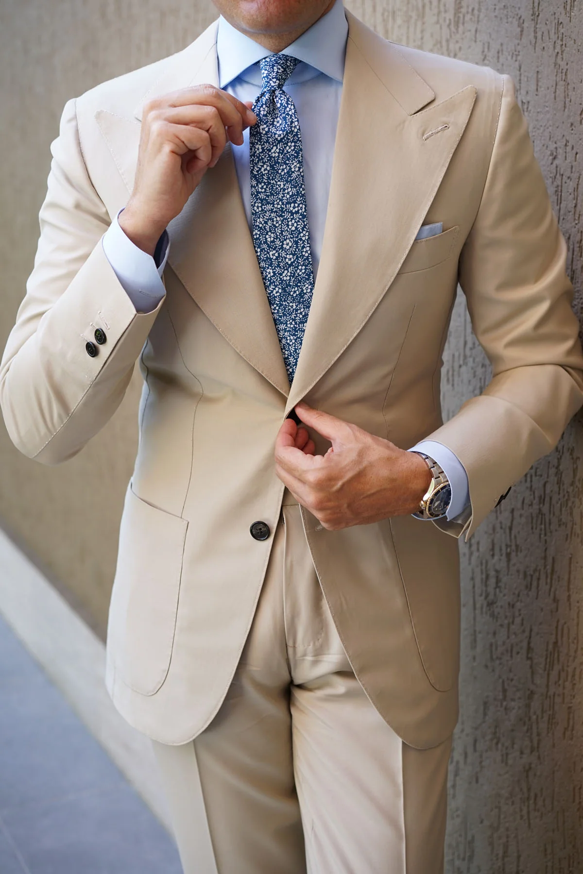 White Orchid Floral Skinny Tie - Image 7