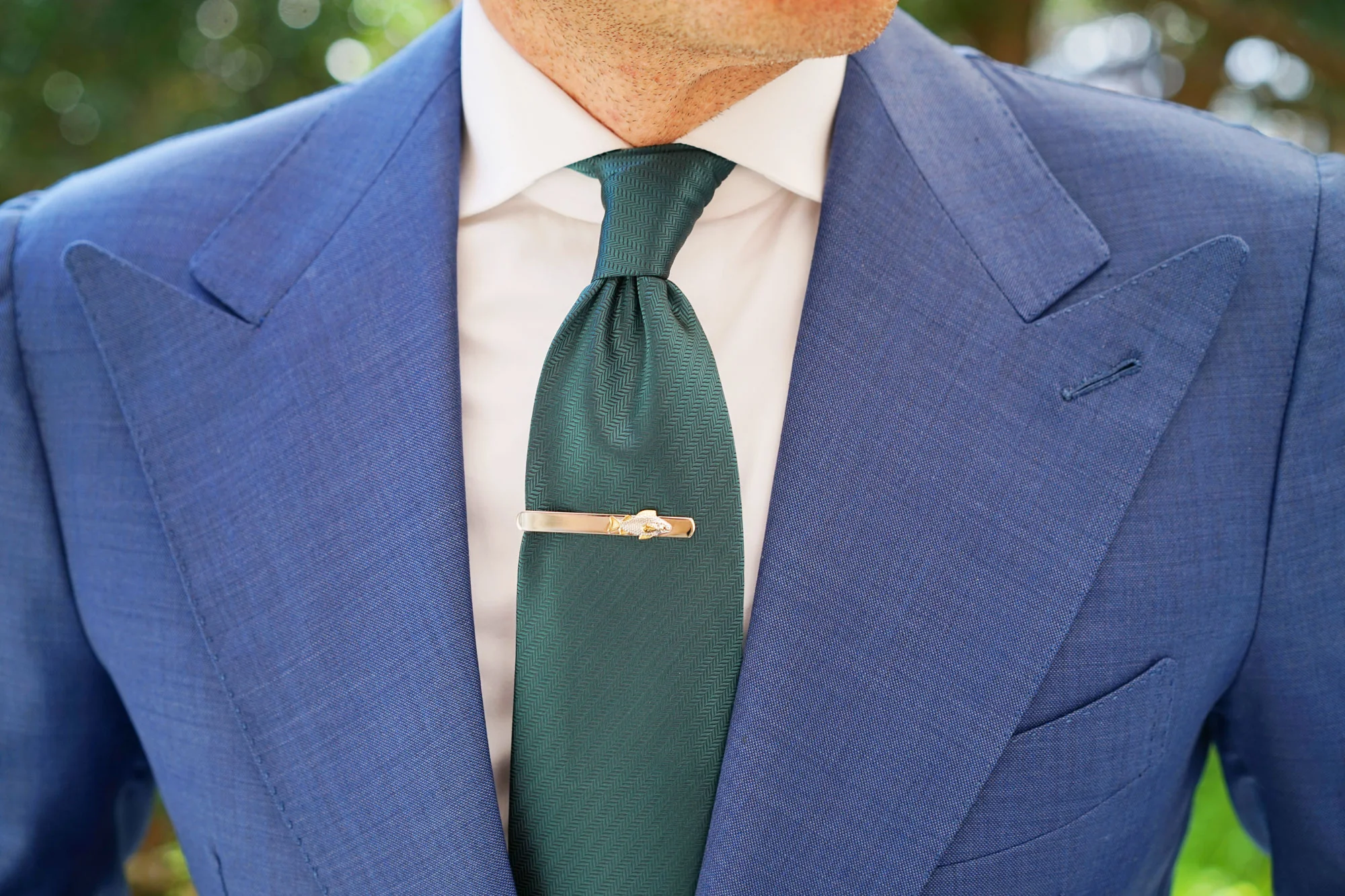 White Sea Bass with Gold Accents Tie Bar - Image 8