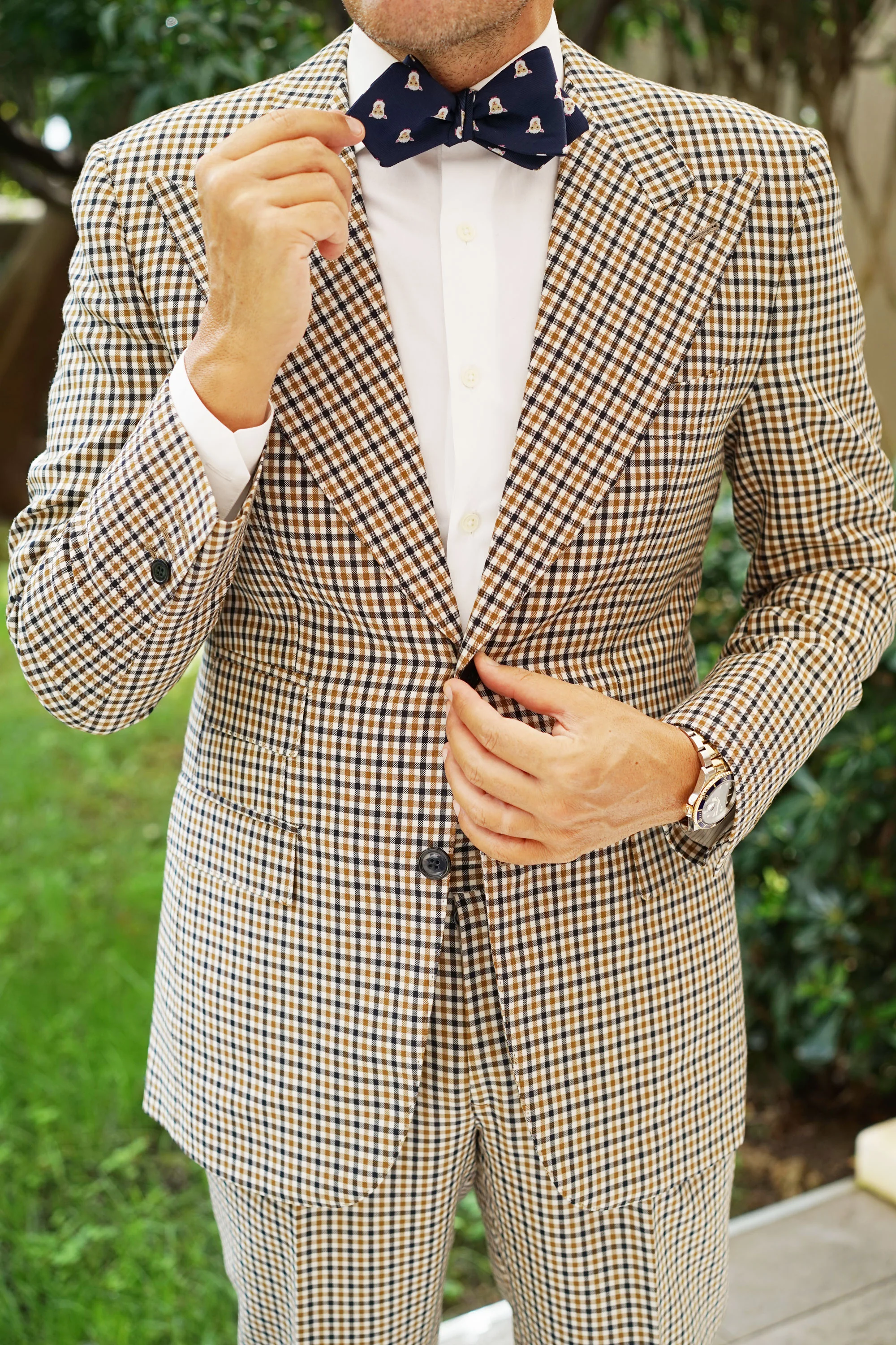 White Sheep Diamond Self Bow Tie - Image 6