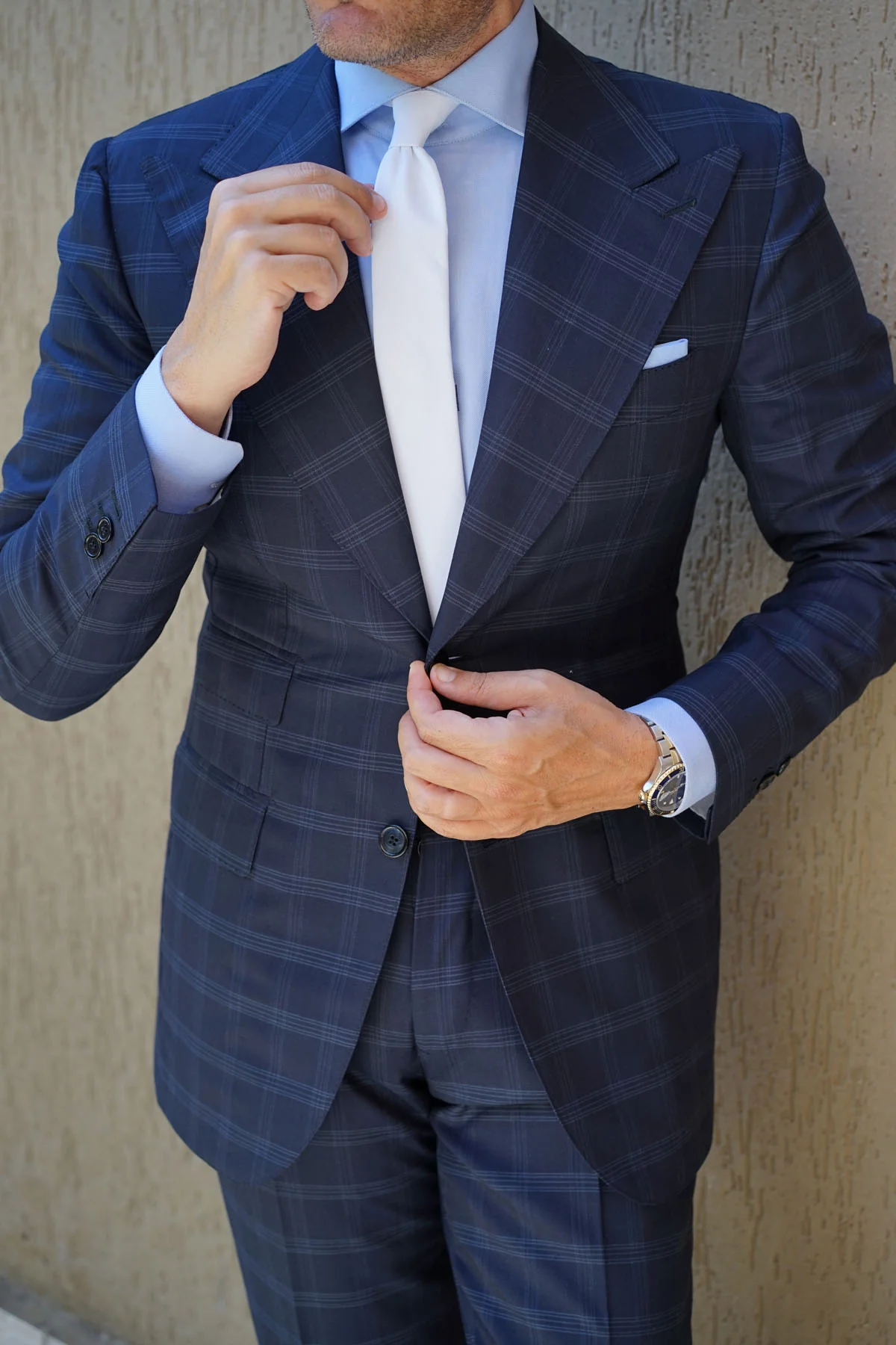 White Velvet Skinny Tie - Image 5