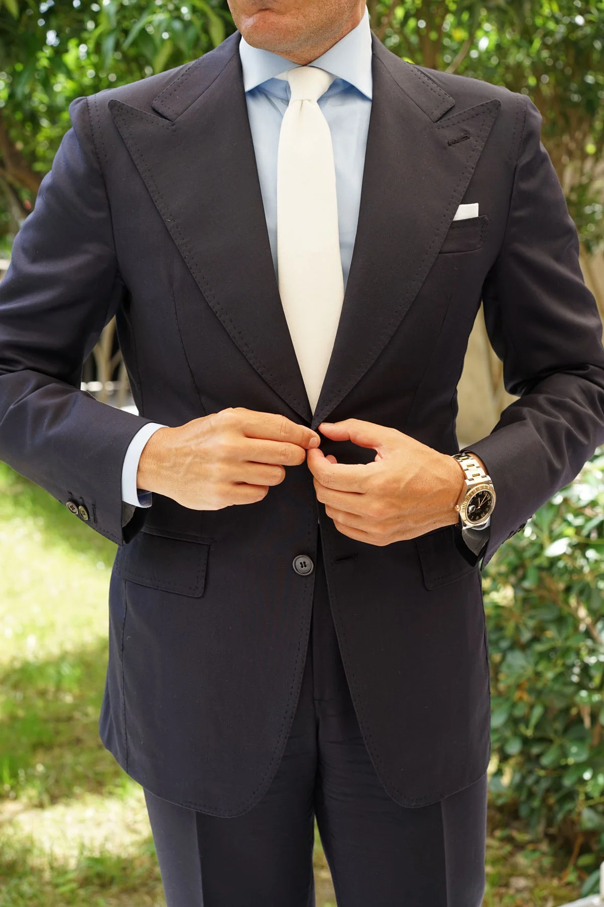 White Velvet Skinny Tie - Image 6