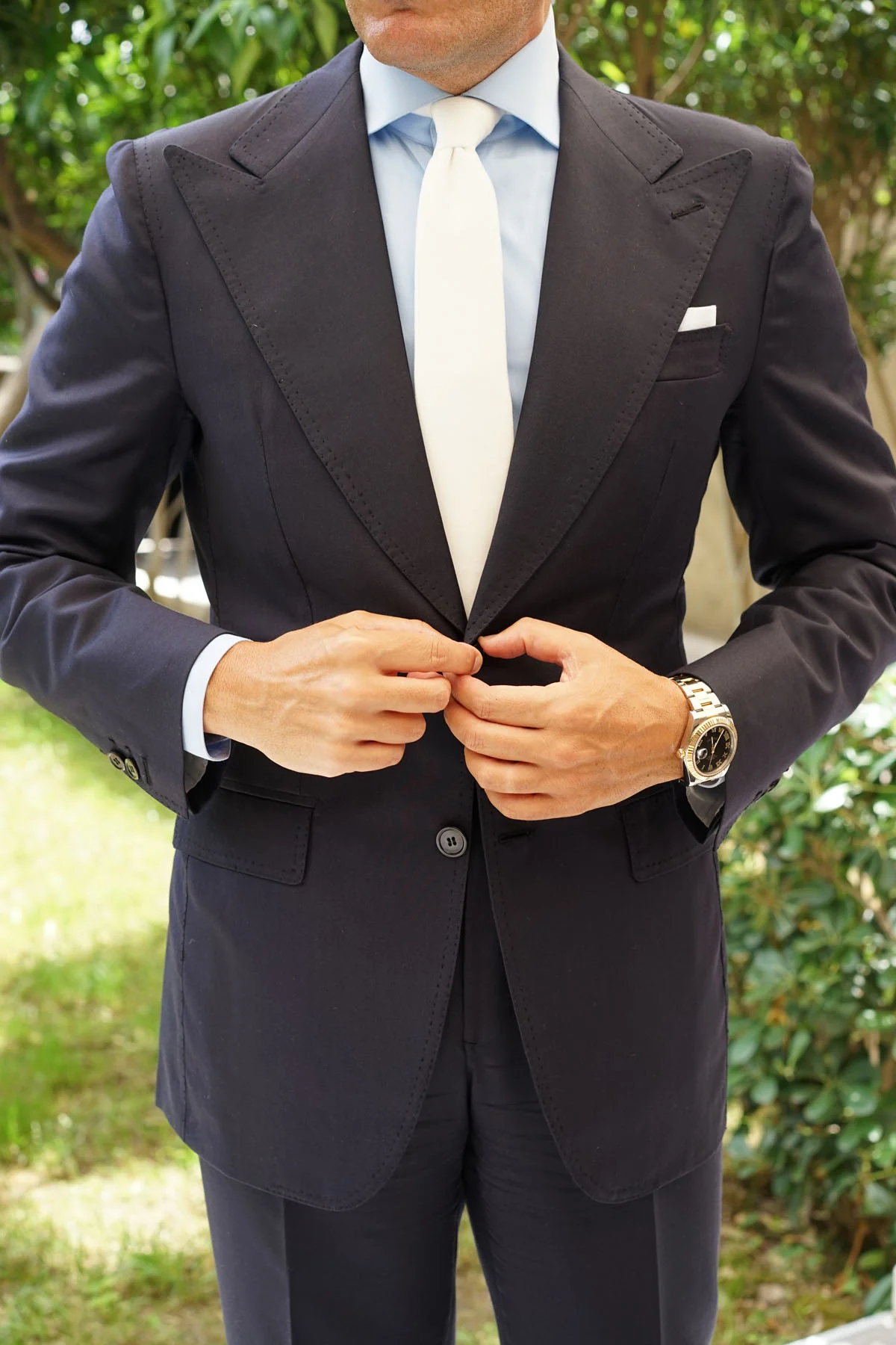 White Velvet Skinny Tie - Image 8