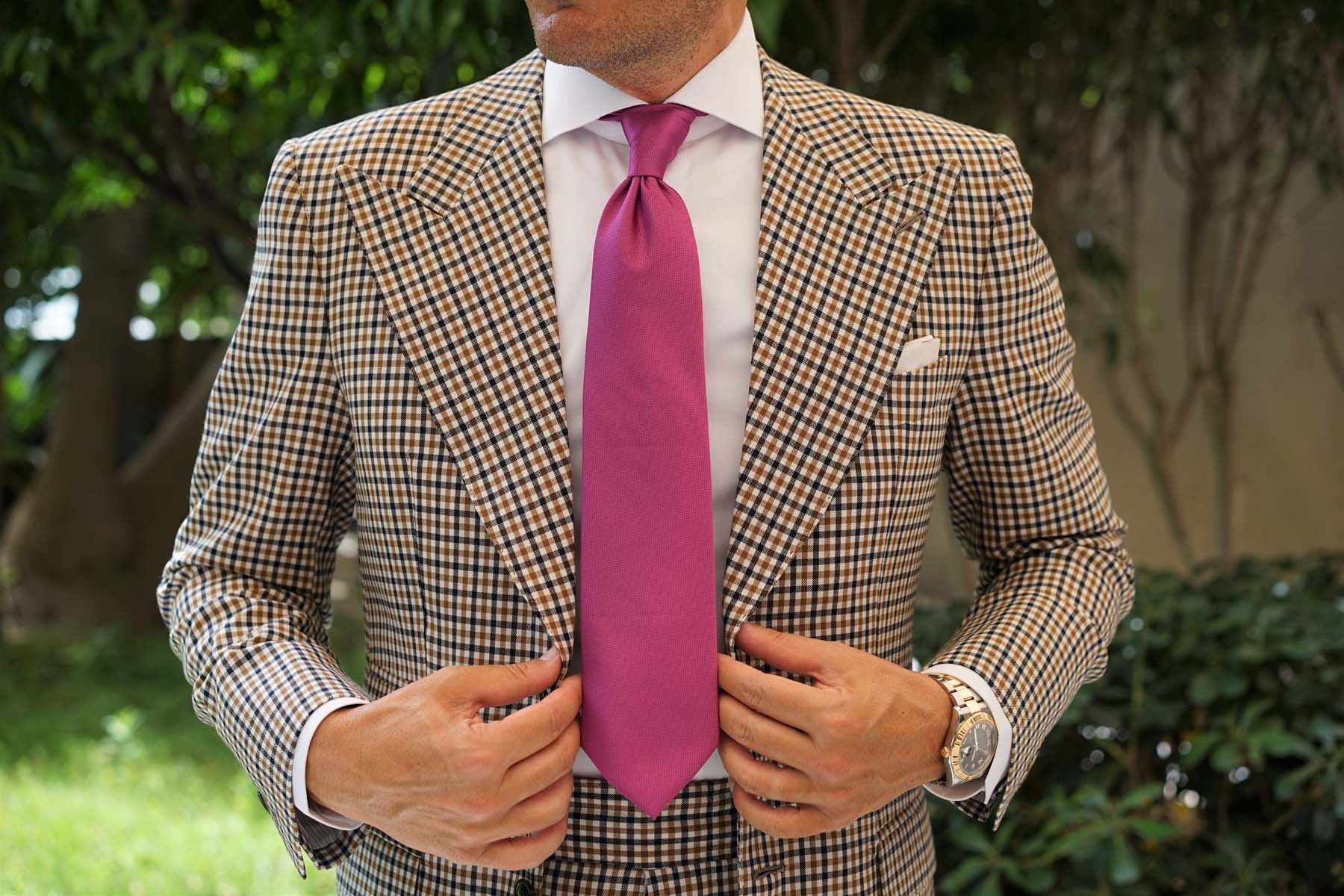 Wild Orchid Purple Weave Necktie - Image 4