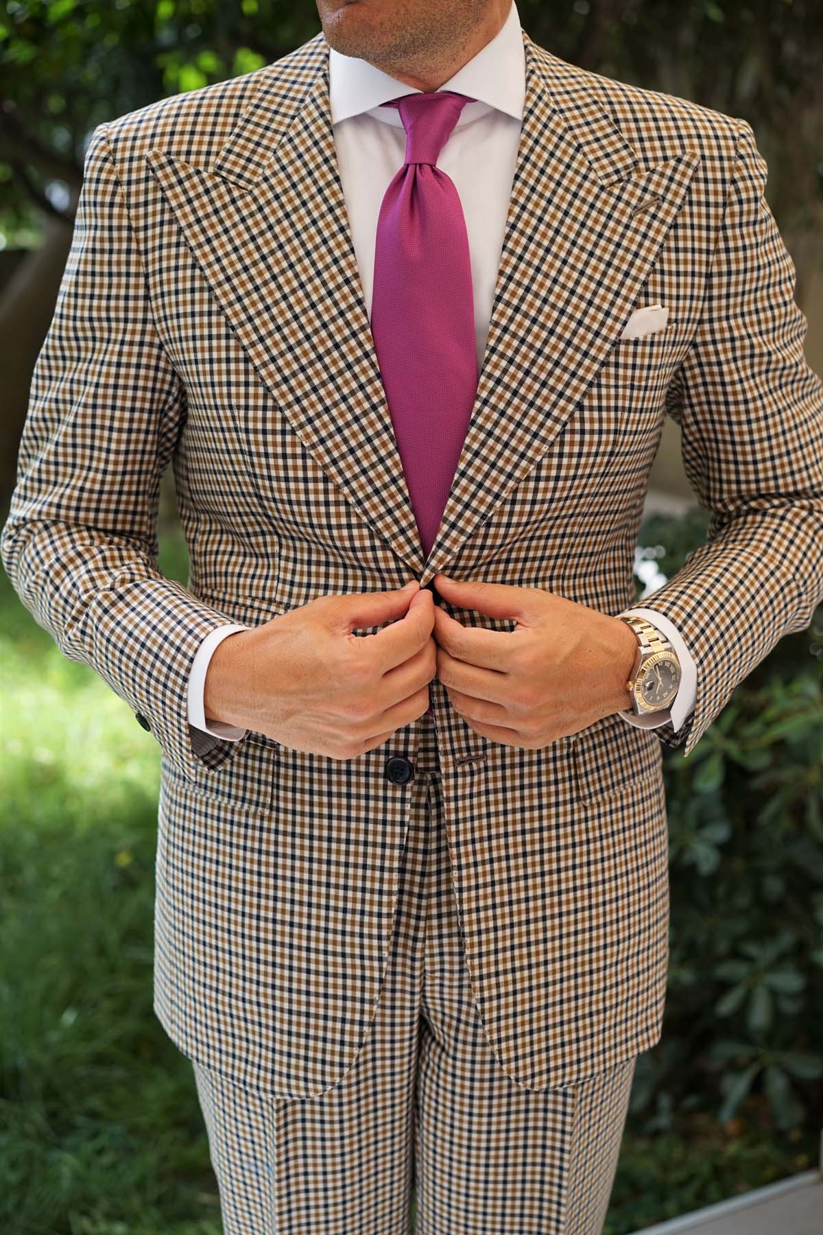 Wild Orchid Purple Weave Necktie - Image 5