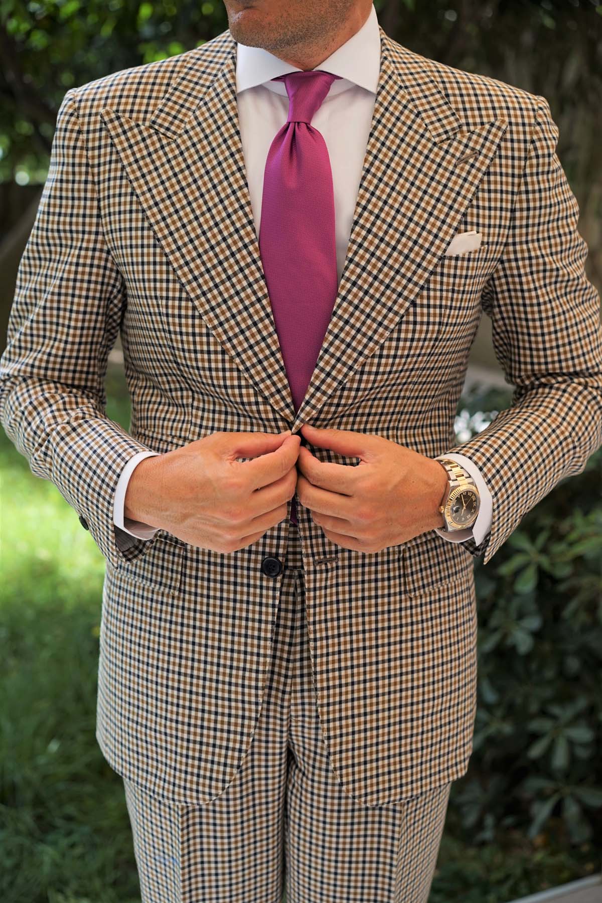 Wild Orchid Purple Weave Necktie - Image 8