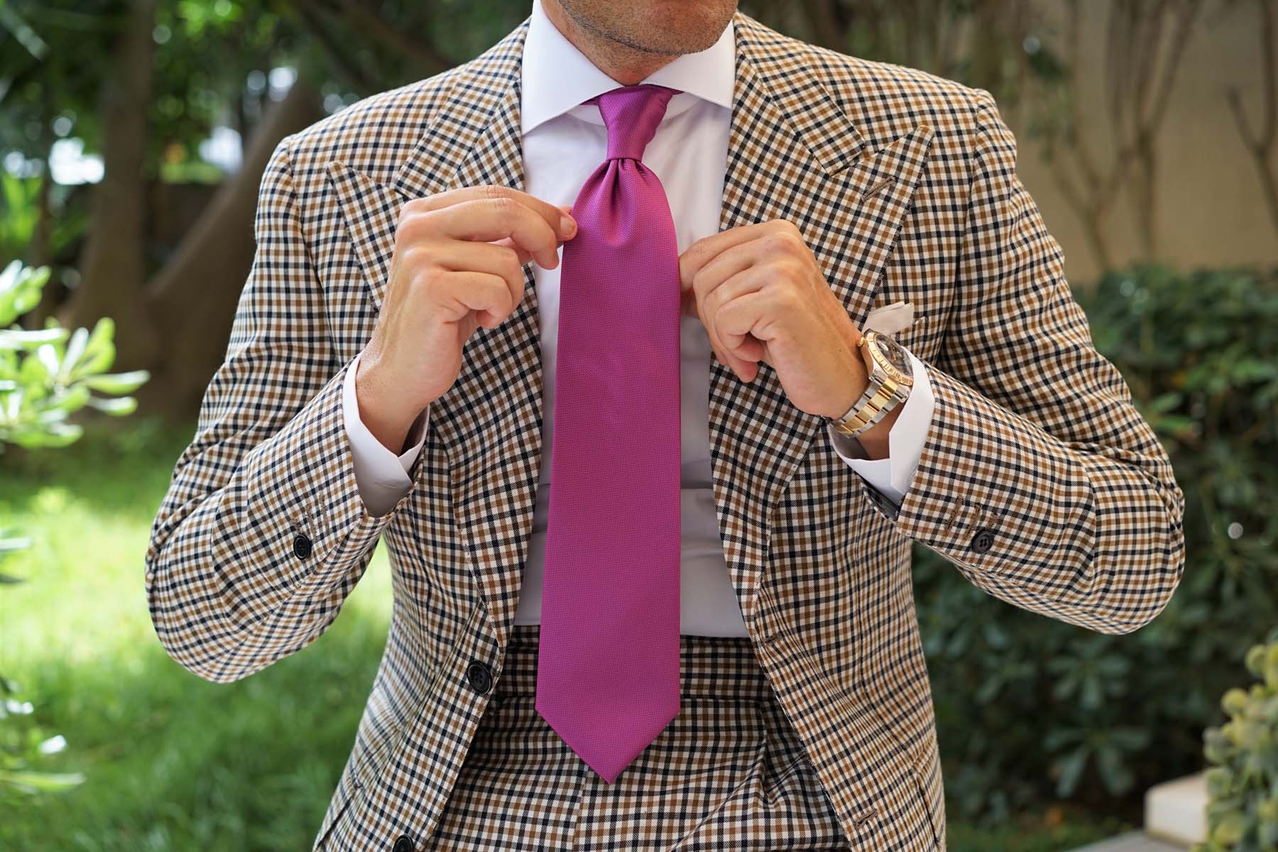 Wild Orchid Purple Weave Necktie - Image 9