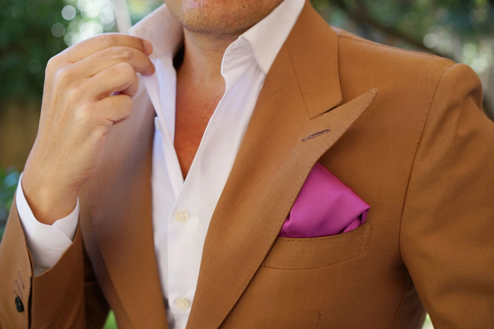 Wild Orchid Purple Weave Pocket Square - Image 6