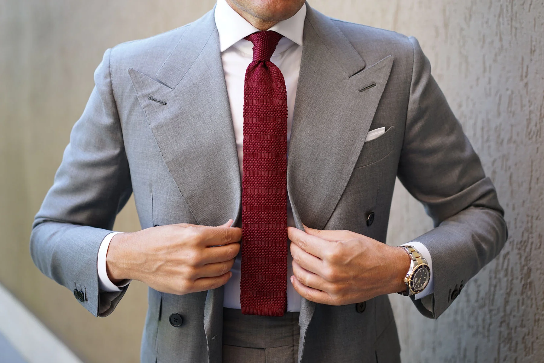 Winchester Burgundy Knitted Tie - Image 6