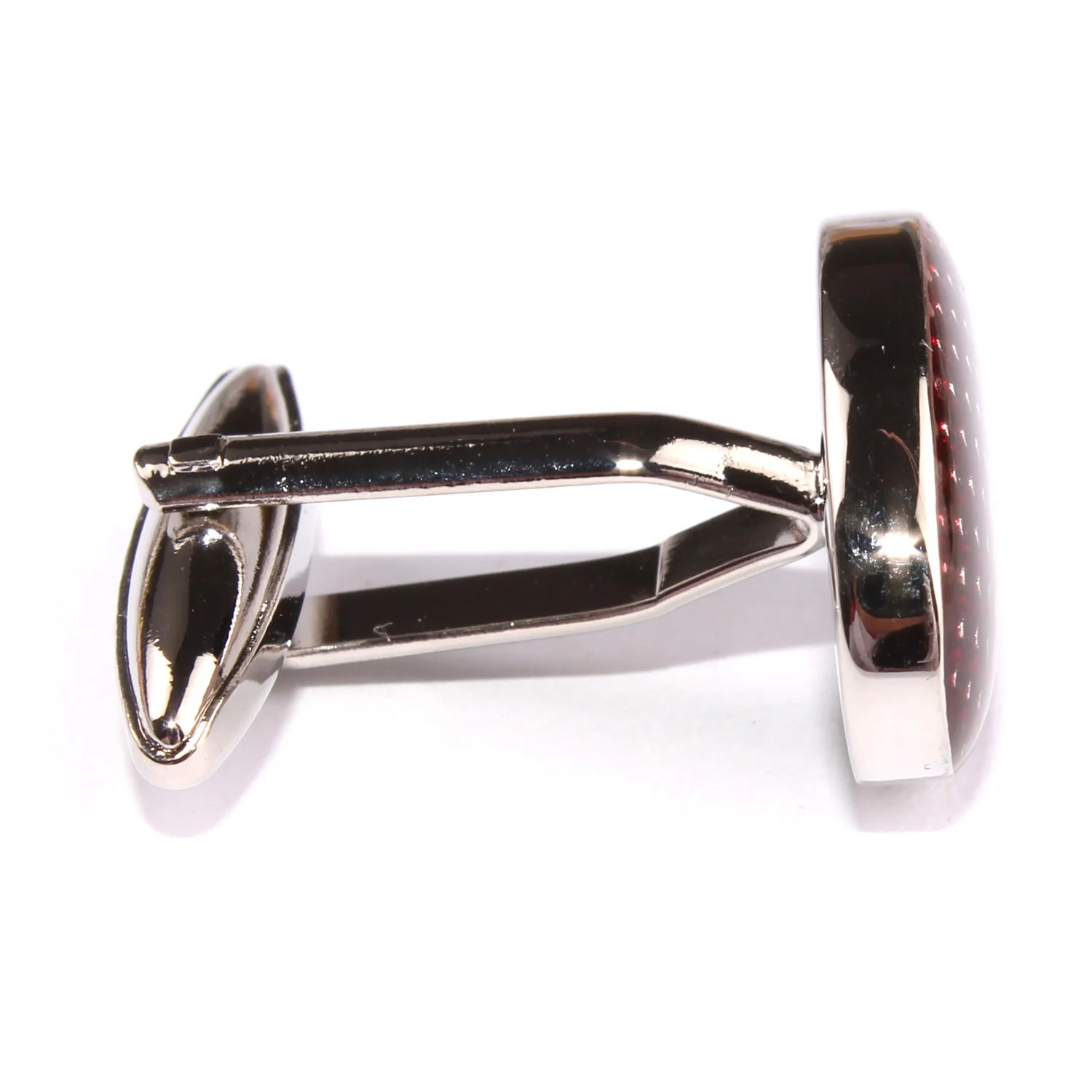 Wine Oval Polka Dot Cufflinks - Image 3