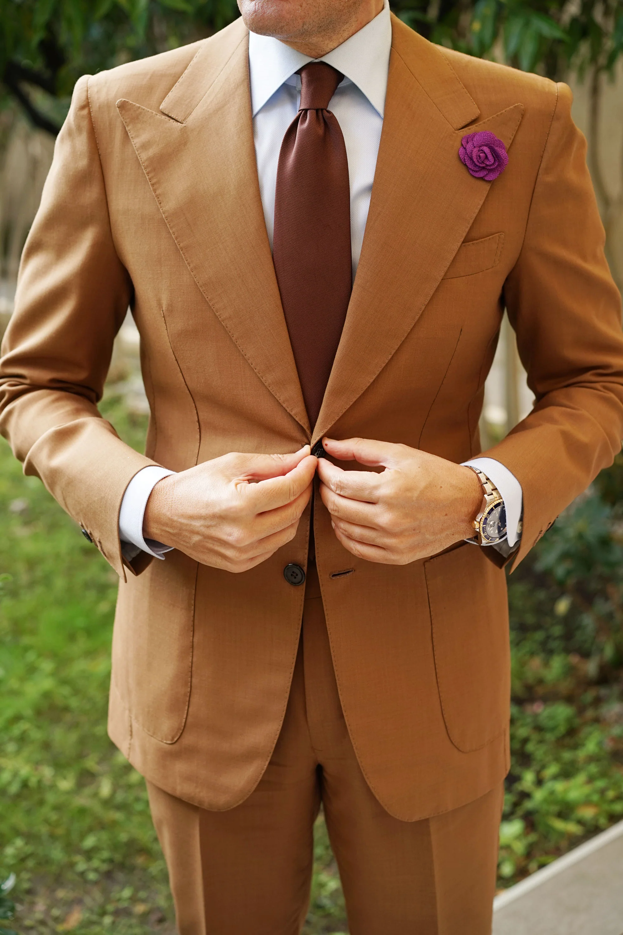Wine Purple Lapel Flower - Image 4