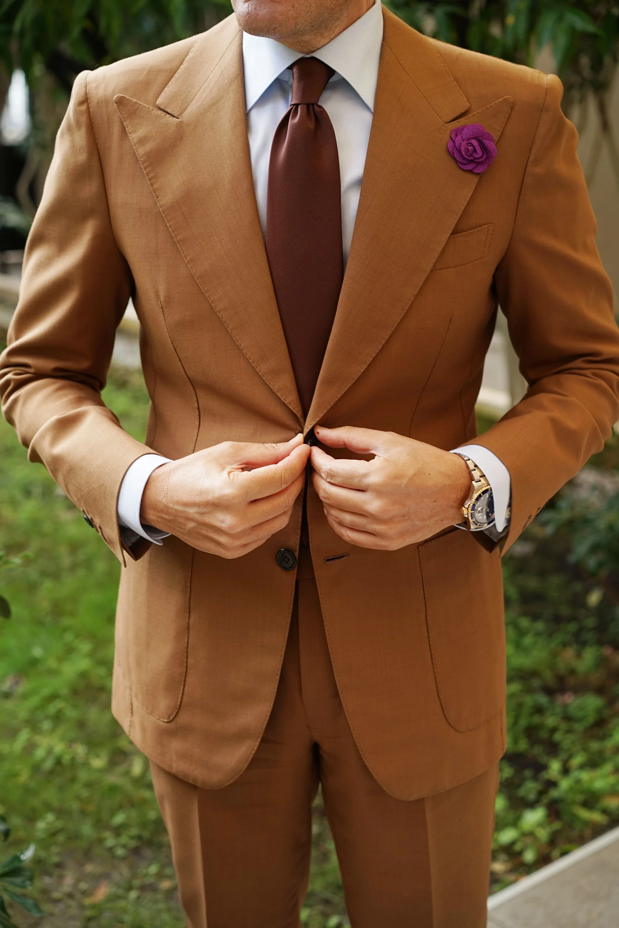 Wine Purple Lapel Flower - Image 5