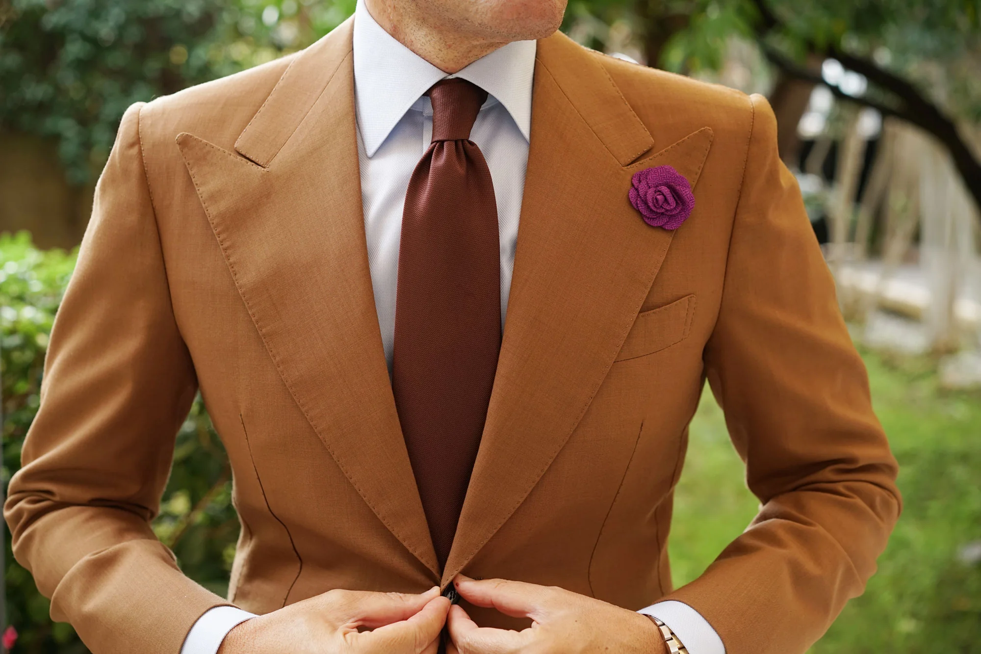 Wine Purple Lapel Flower - Image 7