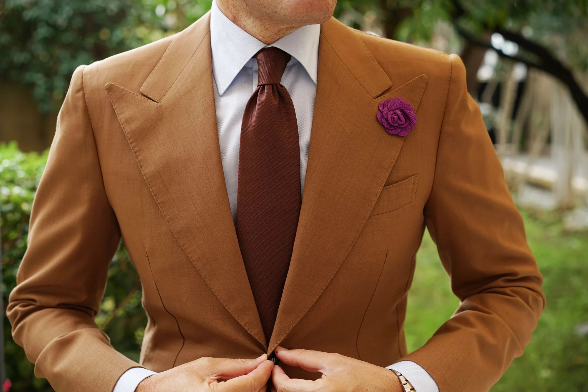 Wine Purple Lapel Flower - Image 8