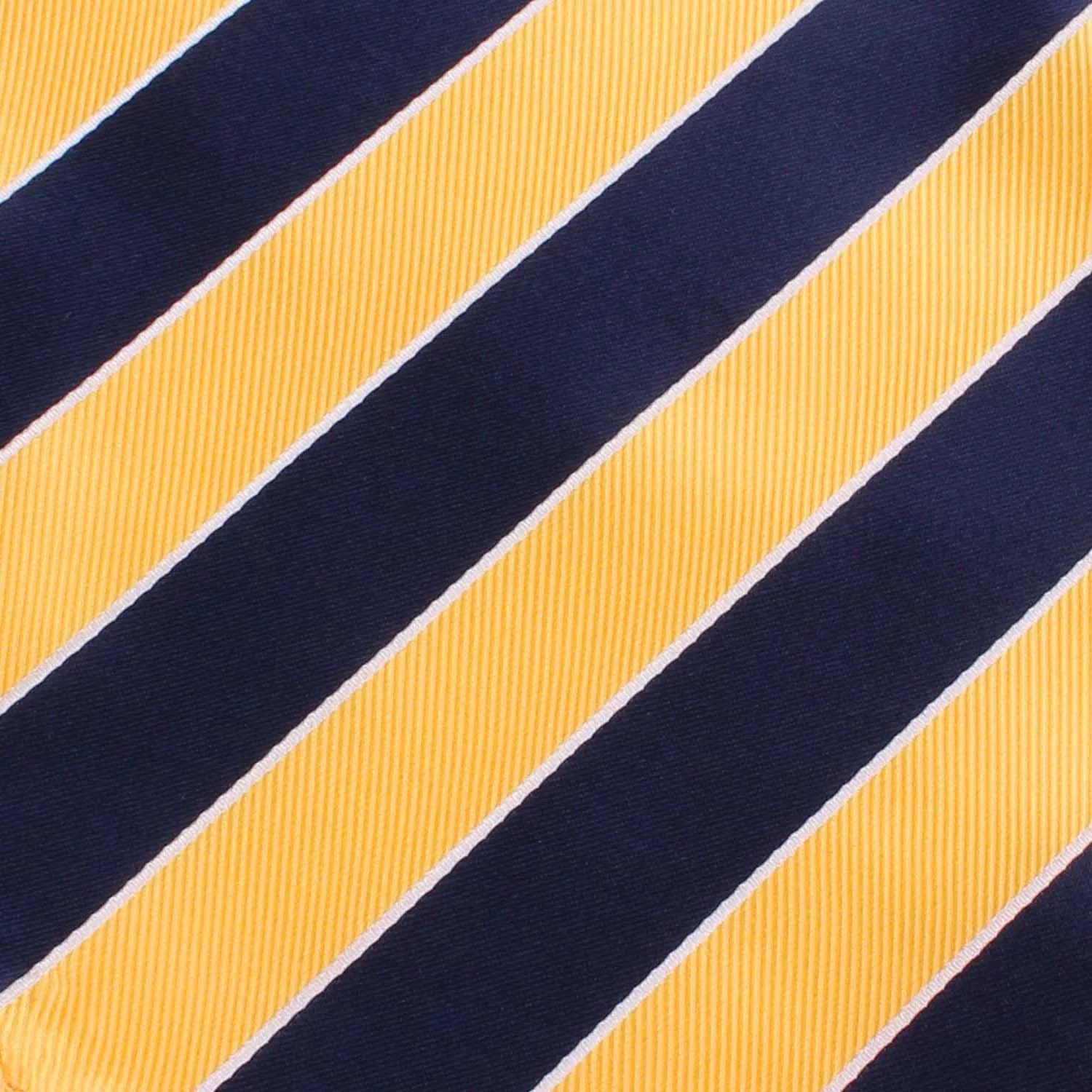 Yellow and Navy Blue Striped Kids Diamond Bow Tie - Image 2