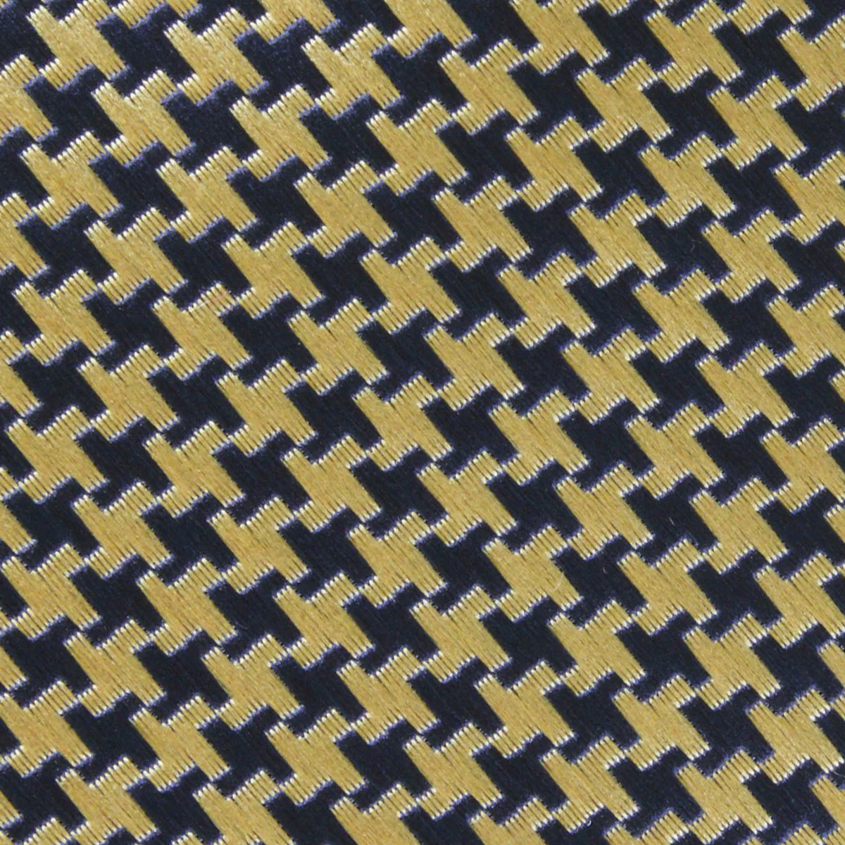 Yellow Houndstooth Diamond Self Bow Tie - Image 3