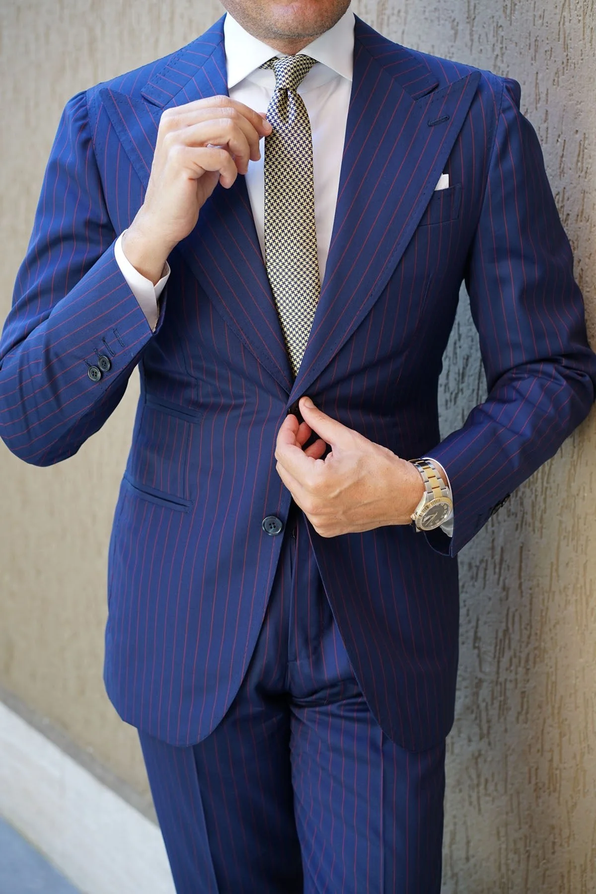 Yellow Houndstooth Skinny Tie - Image 8