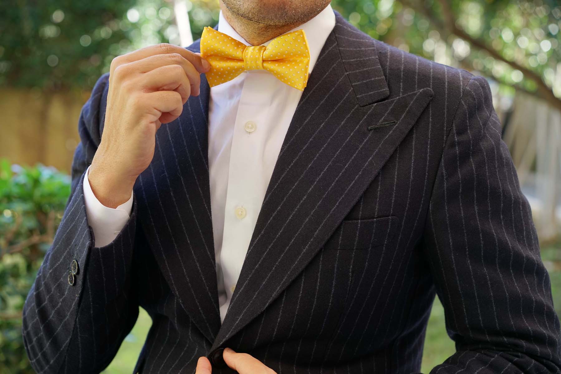 Yellow Mini Polka Dots Bow Tie - Image 3