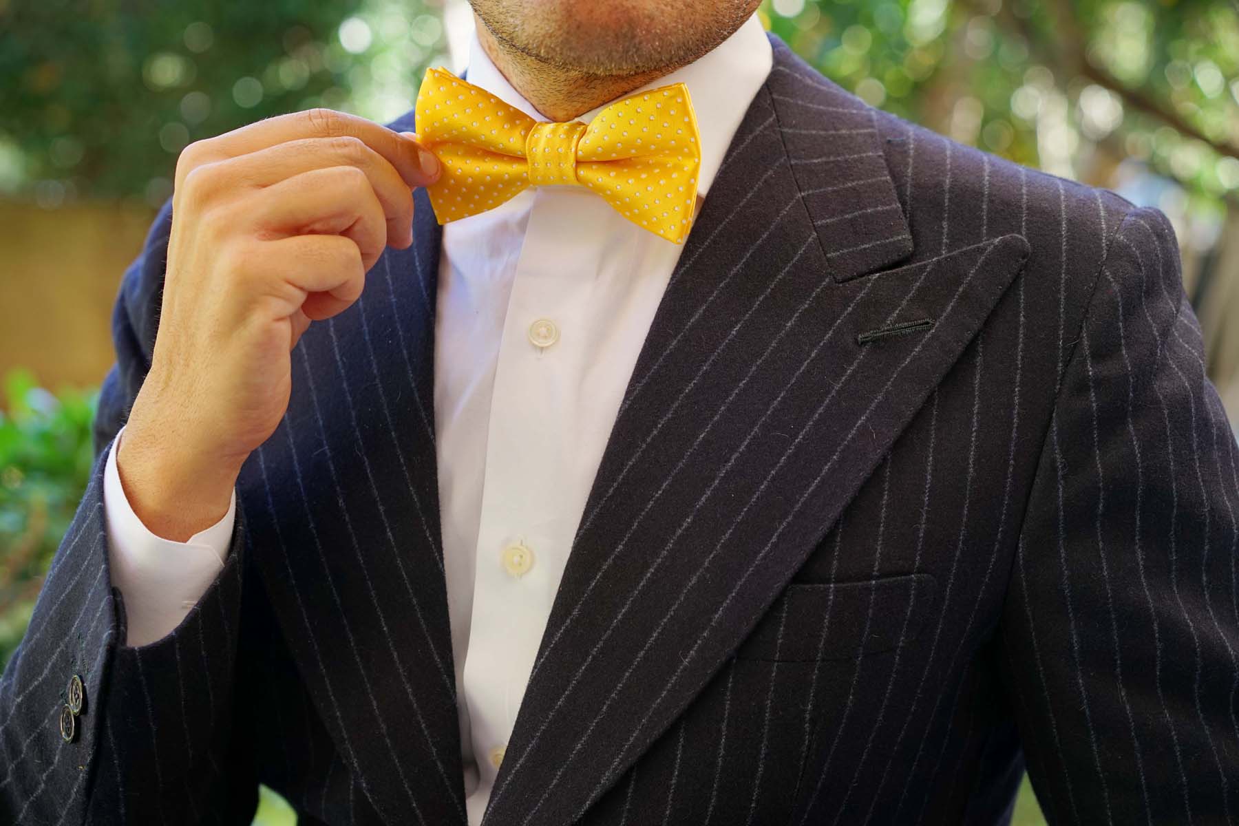 Yellow Mini Polka Dots Bow Tie - Image 6
