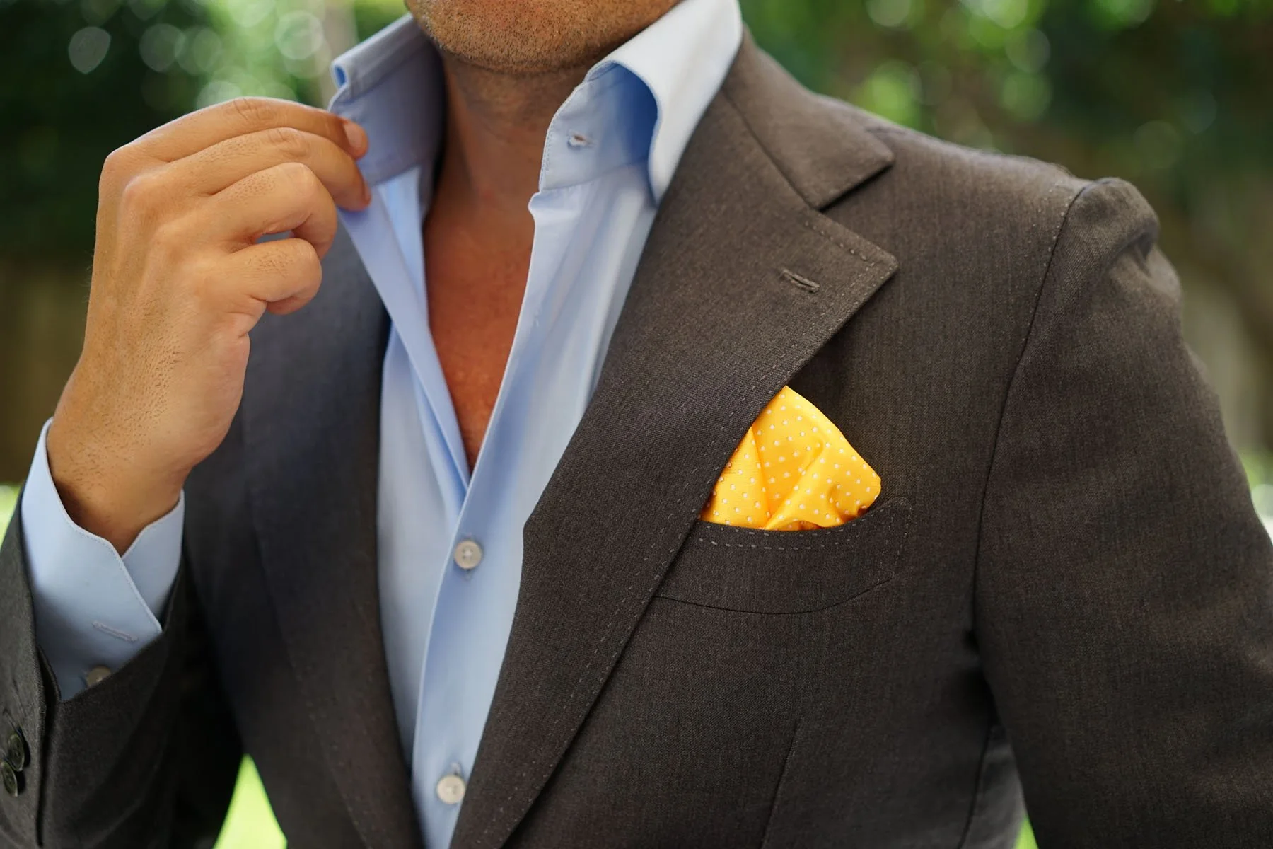 Yellow Mini Polka Dots Pocket Square - Image 5