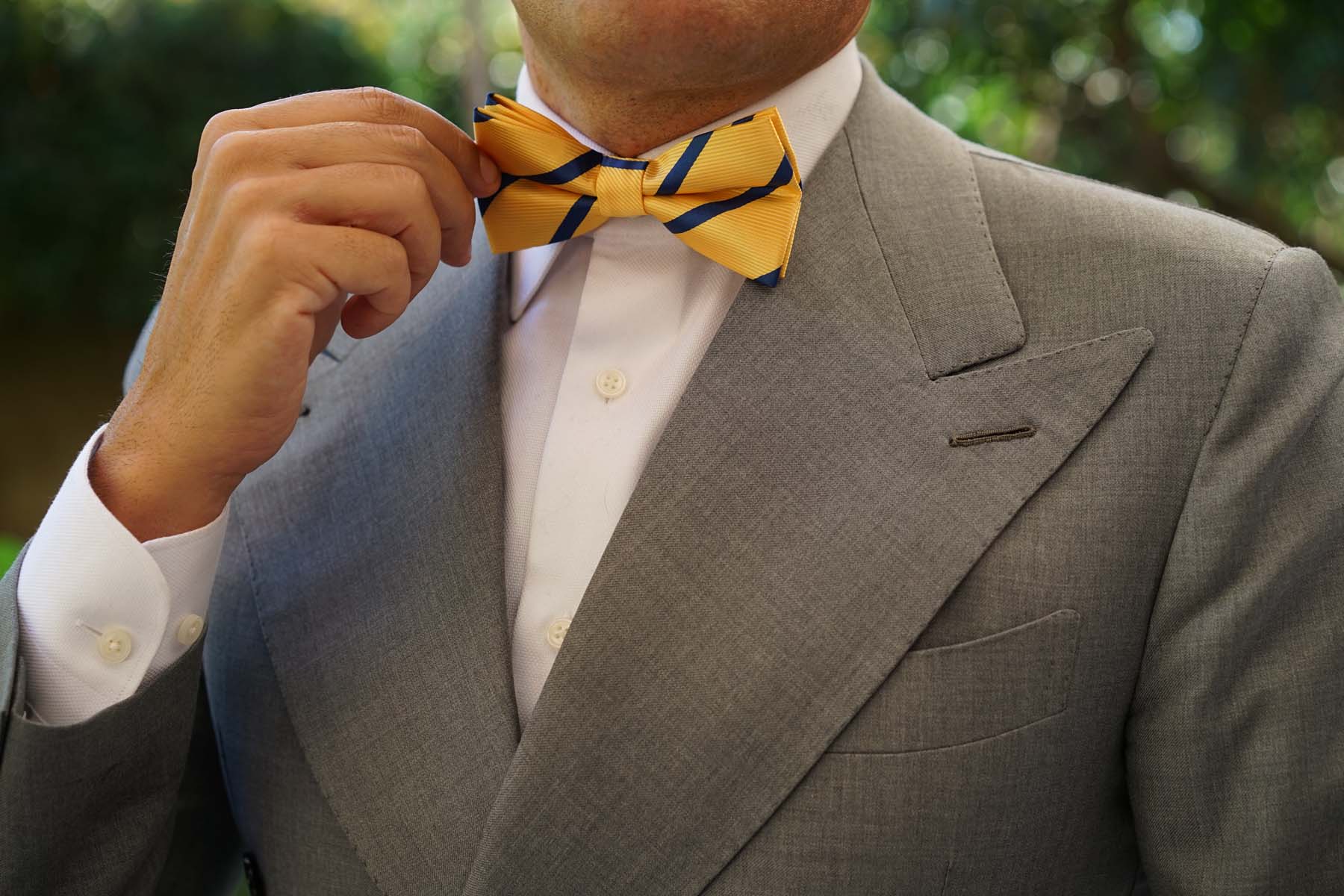 Yellow Pencil Stripe Bow Tie - Image 8