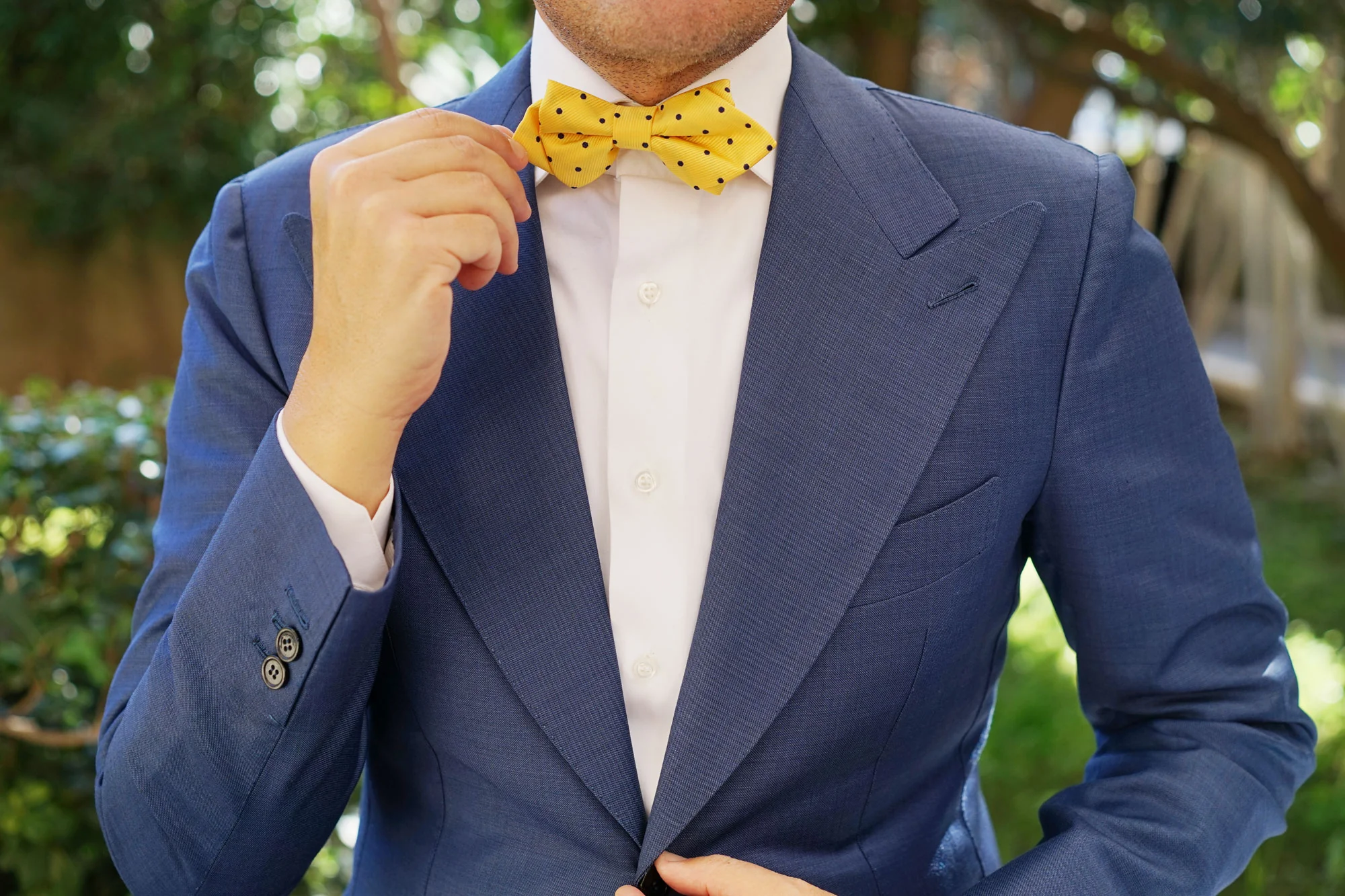 Yellow Polka Dot Diamond Bow Tie - Image 5