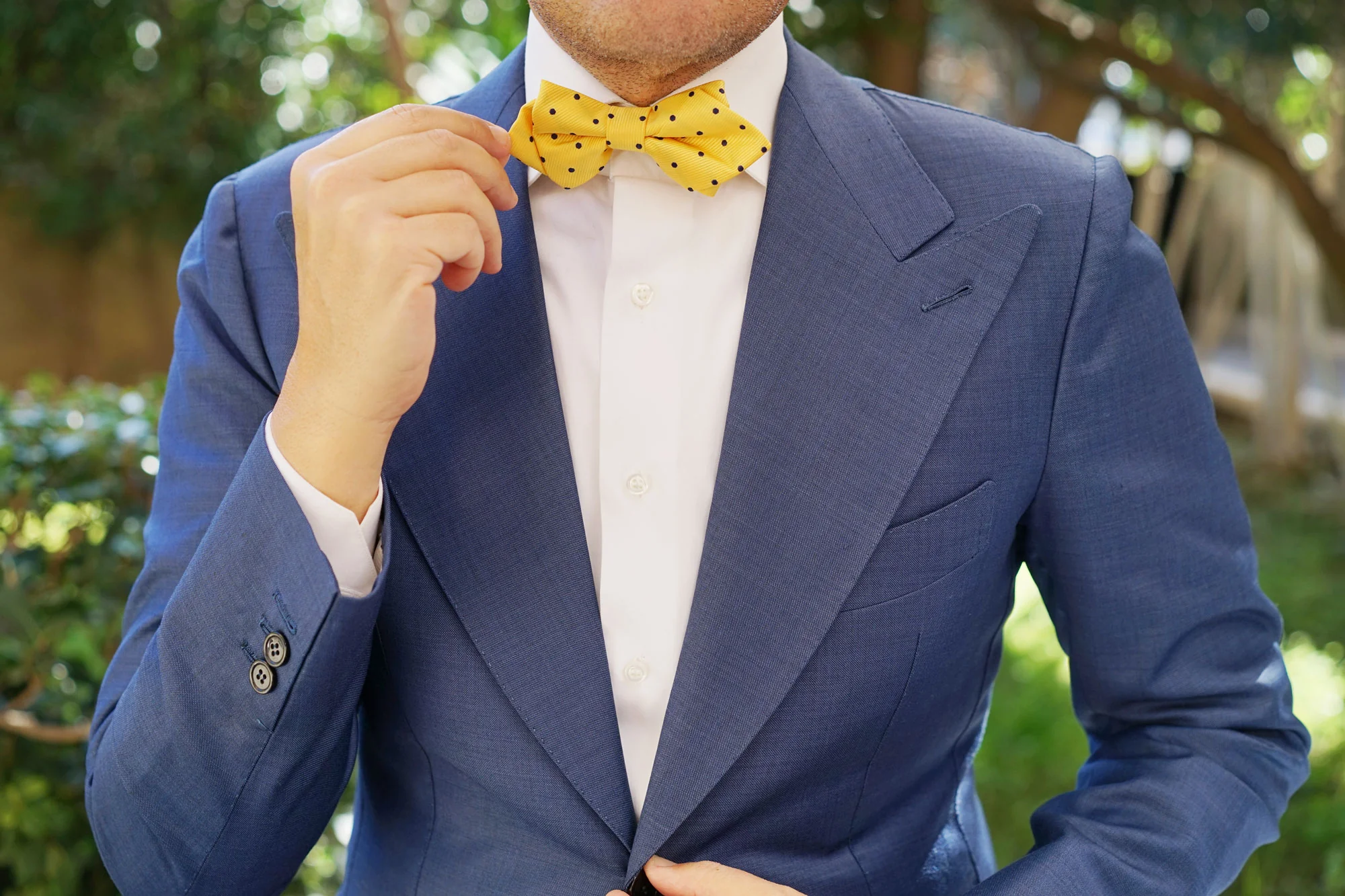 Yellow Polka Dot Diamond Bow Tie - Image 6