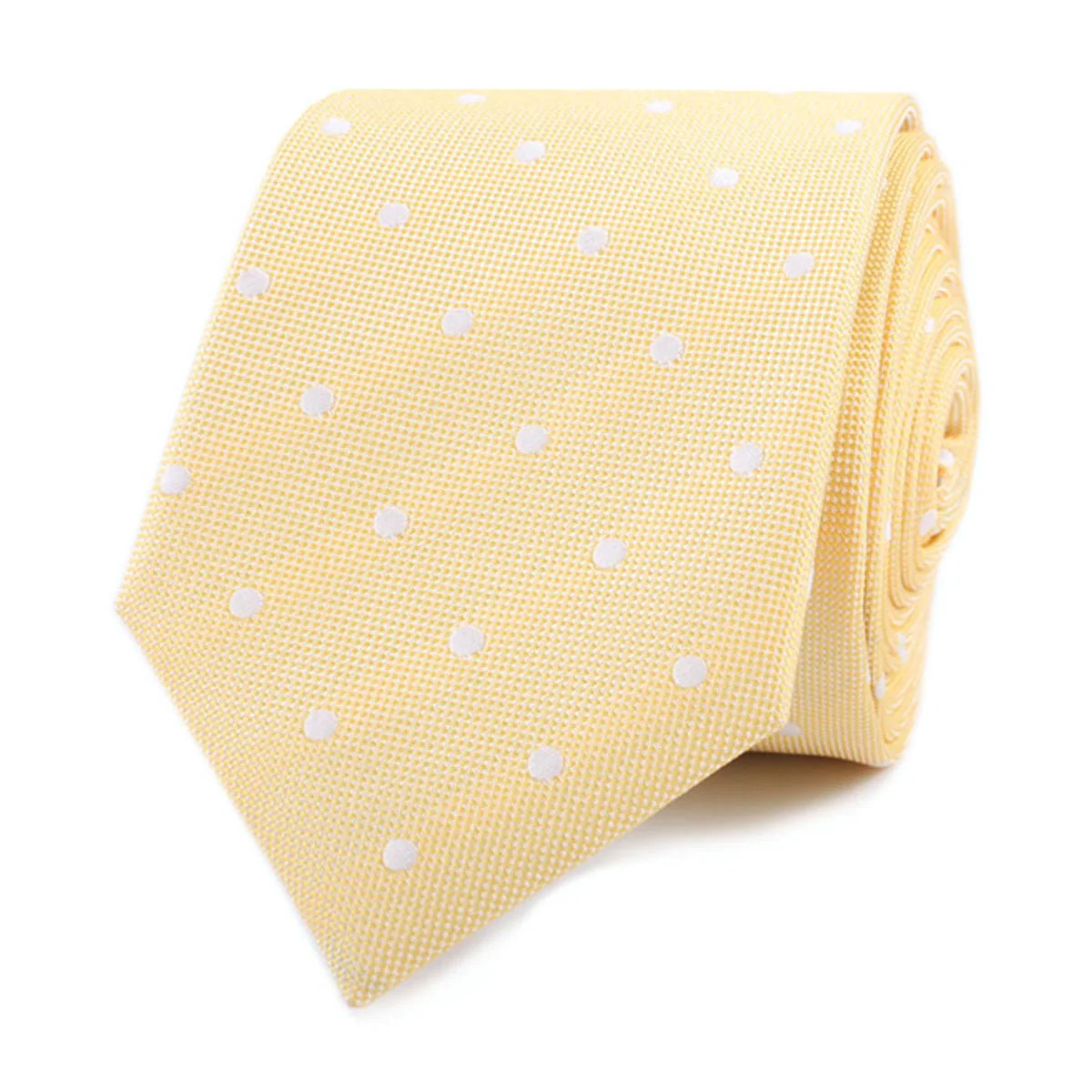 Yellow with White Polka Dots Skinny Tie - Image 2
